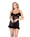 Afterhours Maribou & Mesh Chemise - Black